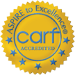 CARF accreditation gold seal — Aspire to excellence